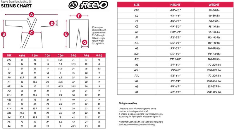 REEVO Store حارس أولترالايت - خفيف للغاية - زي بي جي جي للأطفال والبالغين - زي الجيو جيتسو البرازيلية مع حزام أبيض مجاني - Image 2